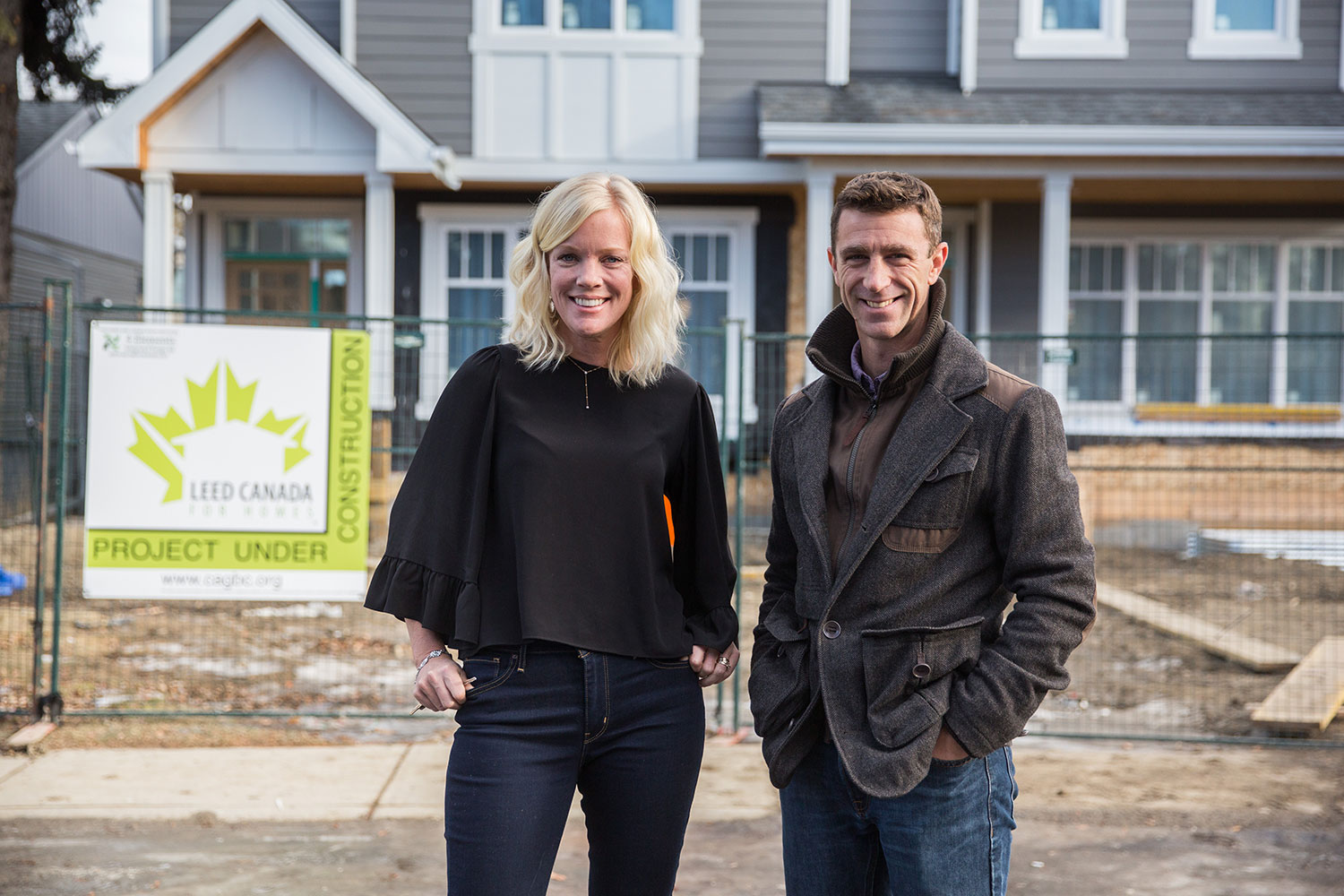 Sharon van de Burgt (left) and her family will be moving into their new Killarney duplex, built by Steve Norris (right) of Steve Norris and Partners, before Christmas. They had lived in a small bungalow on the property for 18 years before deciding to tear down and rebuild.
Adrian Shellard / For CREB®Now
